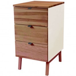 Office Drawer Luka 3 LUKAWTDOAK2 41x50x75cm Oak-Chalk White CHALK WHITE-OAK