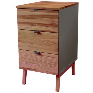 Office Drawer Luka 3 LUKAWTDOAK7 41x50x75cm Oak-Clay