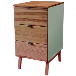 Office Drawer Luka 3 LUKAWTDOAK17 41x50x75cm Oak-Sage Green SAGE GREEN-OAK