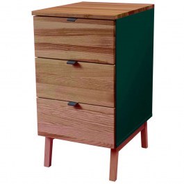 Office Drawer Luka 3 LUKAWTDOAK10 41x50x75cm Oak-Sea Green SEA GREEN-OAK