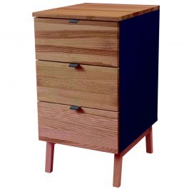 Office Drawer Luka 3 LUKAWTDOAK15 41x50x75cm Oak-Navy Blue OAK-NAVY BLUE