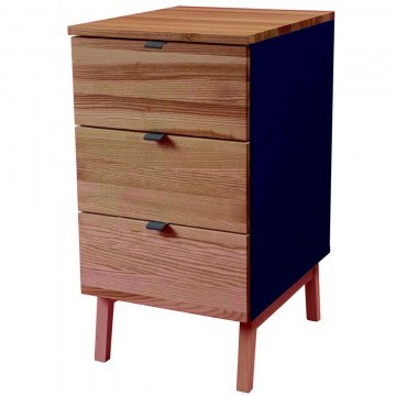 Συρταριέρα Γραφείου Luka 3 LUKAWTDOAK15 41x50x75cm Oak-Navy Blue