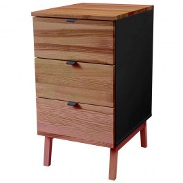 Office Drawer Luka 3 LUKAWTDOAKBLACK 41x50x75cm Oak-Black OAK-BLACK