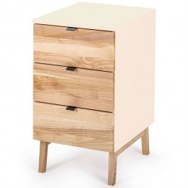 Office Drawer Luka 3 LUKADNAT2 41x50x75cm Natural-Chalk White CHALK WHITE-NATURAL