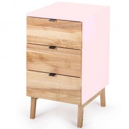 Office Drawer Luka 3 LUKADNAT9 41x50x75cm Natural-Pink NATURAL-PINK
