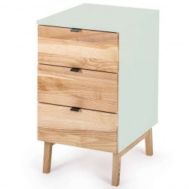 Office Drawer Luka 3 LUKADNAT11 41x50x75cm Natural-Mint NATURAL-MINT