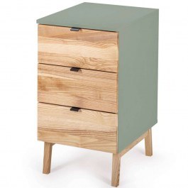 Office Drawer Luka 3 LUKADNAT17 41x50x75cm Natural-Sage Green SAGE GREEN-NATURAL