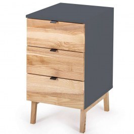 Office Drawer Luka 3 LUKADNAT3 41x50x75cm Natural-Graphite NATURAL-GRAPHITE