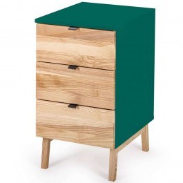 Office Drawer Luka 3 LUKADNAT10 41x50x75cm Natural-Sea Green SEA GREEN-NATURAL