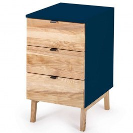 Office Drawer Luka 3 LUKADNAT15 41x50x75cm Natural-Navy Blue NATURAL-NAVY BLUE