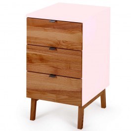 Office Drawer Luka 3 LUKADOAK9 41x50x75cm Oak-Pink OAK-PINK