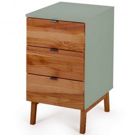 Office Drawer Luka 3 LUKADOAK17 41x50x75cm Oak-Sage Green SAGE GREEN-OAK