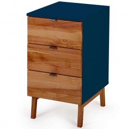 Office Drawer Luka 3 LUKADOAK15 41x50x75cm Oak-Navy Blue OAK-NAVY BLUE