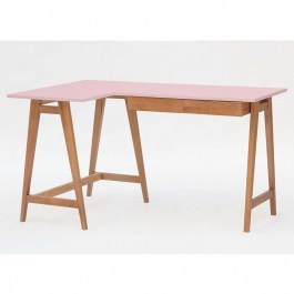 Γραφείο Luka Αριστερή Γωνία LUKALOFOAK9 135x50x75cm Oak-Pink PINK