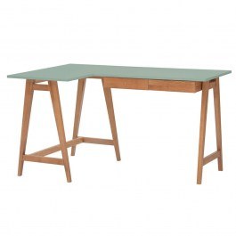 Γραφείο Luka Αριστερή Γωνία LUKALOFOAK17 135x50x75cm Oak-Sage Green SAGE GREEN
