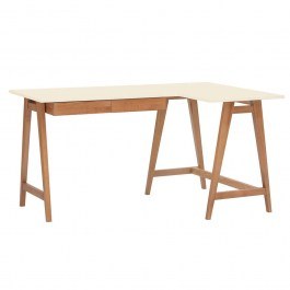 Γραφείο Luka Δεξιά Γωνία LUKAROFOAK2 135x50x75cm Oak-Chalk White CHALK WHITE