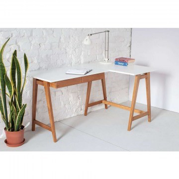 Office Right Corner Luka LUKAROFOAK6 135x50x75cm Oak-Concrete