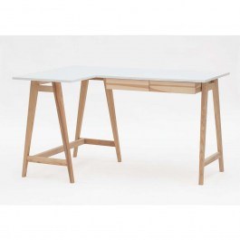 Office Left Corner Luka LUKALOFASH1 135x50x75cm Natural-White WHITE