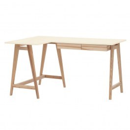 Office Left Corner Luka LUKALOFASH2 135x50x75cm Natural-Chalk White CHALK WHITE