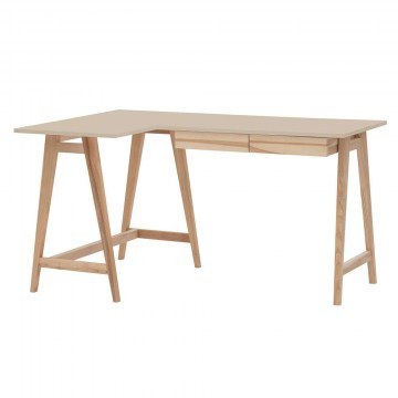 Γραφείο Luka Αριστερή Γωνία LUKALOFASH4 135x50x75cm Natural-Beige