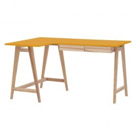 Office Left Corner Luka LUKALOFASH5 135x50x75cm Natural-Yellow YELLOW