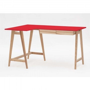 Office Left Corner Luka LUKALOFASH12 135x50x75cm Natural-Red