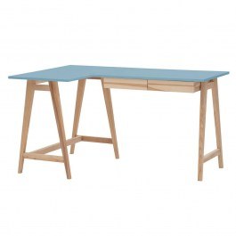 Office Left Corner Luka LUKALOFASH13 135x50x75cm Natural-Light Blue LIGHT BLUE