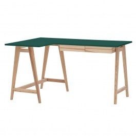 Office Left Corner Luka LUKALOFASH10 135x50x75cm Natural-Sea Green SEA GREEN