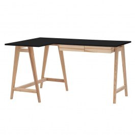 Office Left Corner Luka LUKALOFASHBLACK 135x50x75cm Natural-Black BLACK