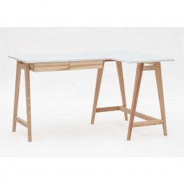 Office Right Corner Luka LUKAROFASH1 135x50x75cm Natural-White WHITE