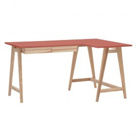 Office Right Corner Luka LUKAROFASH16 135x50x75cm Natural-Dark Coral CORAL