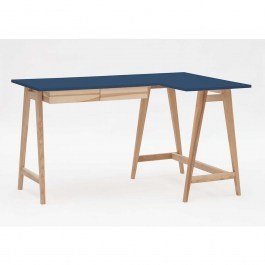 Office Right Corner Luka LUKAROFASH15 135x50x75cm Natural-Navy Blue NAVY BLUE