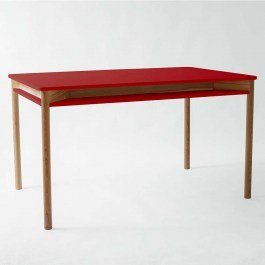 Extendable Table With Shelf Zeen ZEENEXTBE12 140x90x75/200x90x75cm Red RED