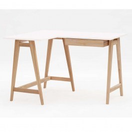 Γραφείο Luka S Αριστερή Γωνία LUKALOFSASH1 115x50x75cm Natural-White WHITE
