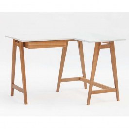 Office Luka S Right Corner LUKAROFSOAK1 115x50x75cm Oak-White WHITE