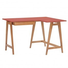 Office Luka S Right Corner LUKAROFSOAK16 115x50x75cm Oak-Dark Coral CORAL