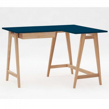 Γραφείο Luka S Δεξιά Γωνία LUKAROFSASH14 115x50x75cm Natural-Petrol Blue