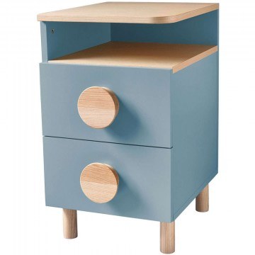 Bedside Table Dabi Left DABIBSTL13 41x50x70cm Natural-Light Blue