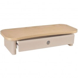 Monitor Stand With Drawer Jubi Curve JUBIMS1DCURVE4 60x24x13cm Natural-Beige NATURAL-BEIGE