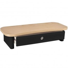 Monitor Stand With Drawer Jubi Curve JUBIMS1DCURVEBLACK 60x24x13cm Natural-Black NATURAL-BLACK