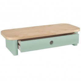 Monitor Stand With Drawer Jubi JUBIMS1D17 60x24x13cm Natural-Sage Green SAGE GREEN-NATURAL