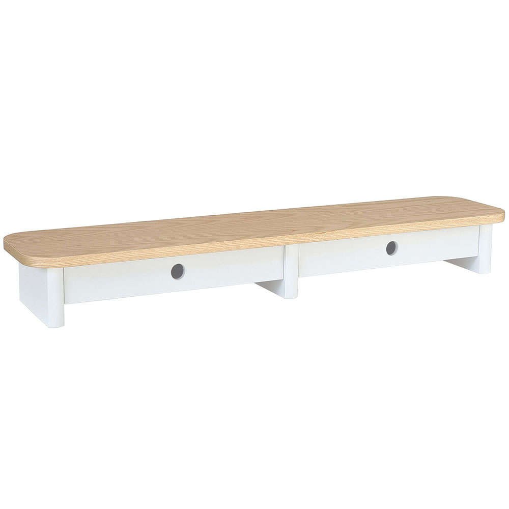 Βάση Στήριξης Οθόνης Με Συρτάρια Jubi JUBIMS2D1 109x24x13cm Natural-White
