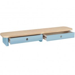 Monitor Stand With Drawers Jubi JUBIMS2D13 109x24x13cm Natural-Light Blue NATURAL-LIGHT BLUE