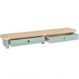Monitor Stand With Drawers Jubi JUBIMS2D17 109x24x13cm Natural-Sage Green SAGE GREEN-NATURAL