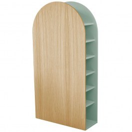 Shoe Rack Jubi JUBISC17 65x25x130cm Natural-Sage Green SAGE GREEN-NATURAL