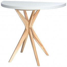 Extendable Table Jubi JUBITEXHR1 D90x75cm Natural-White NATURAL-WHITE
