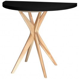 Extendable Table Jubi JUBITEXHRBLACK D90x75cm Natural-Black NATURAL-BLACK