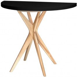 Extendable Table Jubi JUBITLEXHRBLACK D100x75cm Natural-Black NATURAL-BLACK
