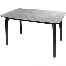 Table Dalin Ε796,2 130x80x74cm Marble Grey-Black GREY-BLACK