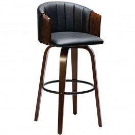 Bar Stool Enzo Ε7519,1 50x50x103cm Walnut-Black BLACK